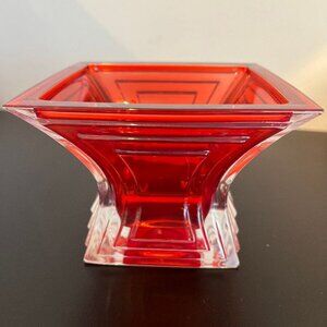Beautiful Square Cut Glass Votive/Tealight Candle Holder